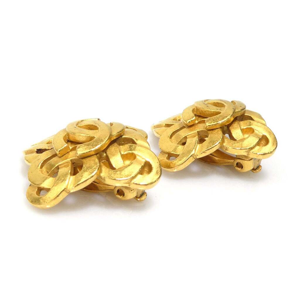 CHANEL Gold Logo Earrings - Picture 2 of 5